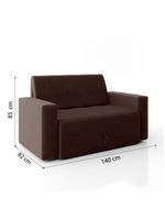 Sofá-cama 2 Lugares Pratik 5000 Mamflex Marrom Suede Marrom