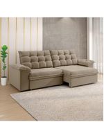 Sofá Retrátil E Reclinável Bipartido 2,90m 5 Lugares Palermo Slim Luizzi Castor