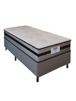 Cama Box Solteiro Gazin Com Molas Ensacadas Vibe Cinza/Preto
