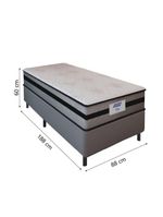 Cama Box Solteiro Gazin Com Molas Ensacadas Vibe Cinza/Preto