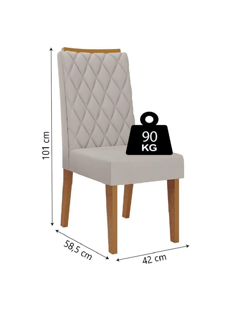 Conjunto De Mesa Sala De Jantar Tampo Com Vidro Mond 1,20m 4 Cadeiras Bele Veludo Viero Madeirado