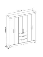 Guarda Roupas Casal  Croácia Madeirado / Off White Notável