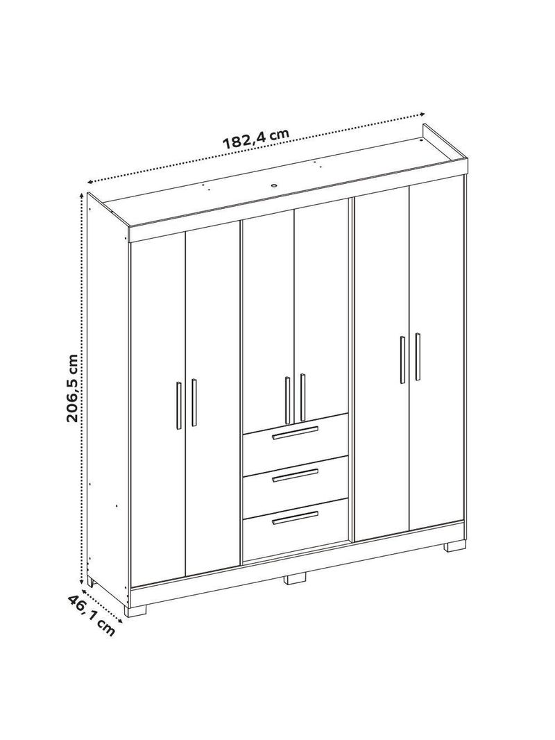 Guarda Roupas Casal  Croácia Madeirado / Off White Notável