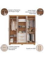 Guarda Roupas Casal  Croácia Madeirado / Off White Notável