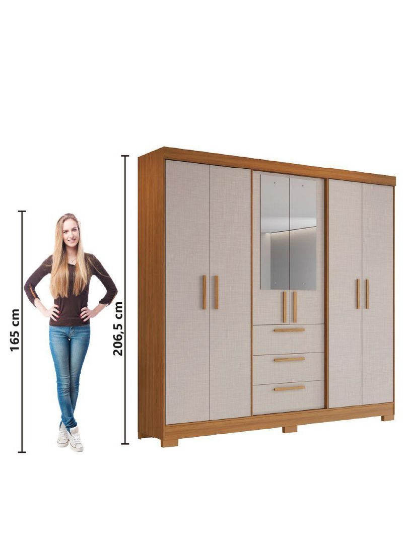 Guarda Roupas Casal  Croácia Madeirado / Off White Notável