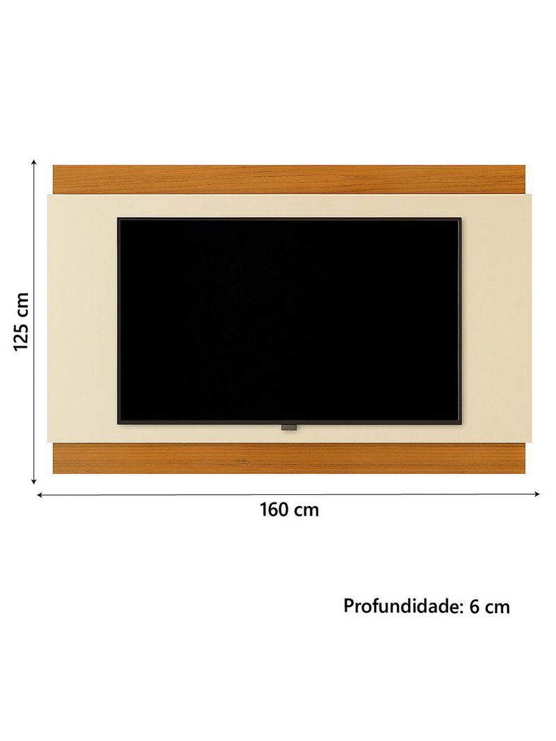 Painel Para Até 60 Polegadas 1,60m Legacy New Off White / Madeirado Edn Off White / Madeirado