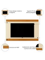 Painel Para Até 60 Polegadas 1,60m Legacy New Off White / Madeirado Edn Off White / Madeirado