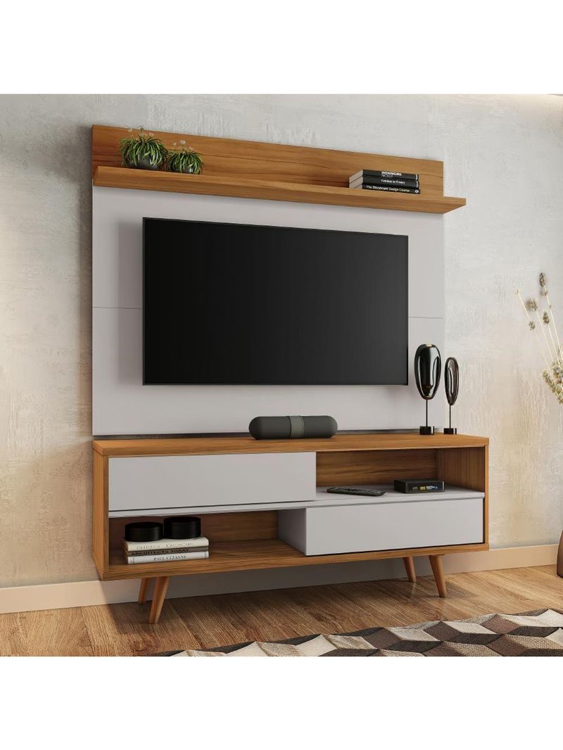 Bancada Retrô Com Painel Para Tv De Até 50 Polegadas Notável