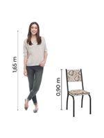 Conjunto Com 4 Cadeiras Tubular Diana Preto Fosco Assento Cedro Artefamol Preto Fosc