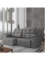 Sofá Retrátil Reclinável 3 Lugares Cinza