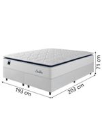 Cama Box Casal King Colchão Molas Ensacadas Com Pillow Sevilha 193x203x71cm Branco/cinza Hellen