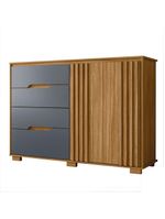 Cômoda 4 Gavetas 2 Portas Com Ripado Texas Freijó Moval