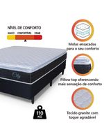 Cama Box Casal Colchão - Molas Ensacadas City Pillow Hellen