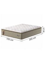 Cama Box Casal King Colchão Molas Guarda Costas Max Com Pillow 193x203x78cm Suede Bege/branco