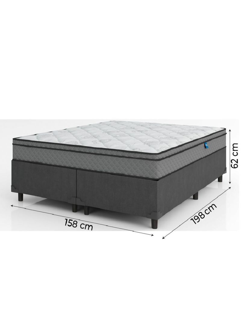 Cama Box Casal Queen Colchão Molas Ensacadas 158x198x62cm
