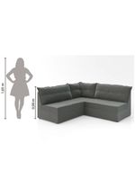 Sofá De Canto 5 Lugares Renaut Suede Cinza Mamflex Cinza