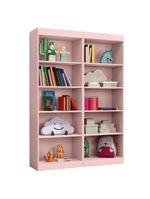 Kit 2 Estantes Livreiro Office Multiuso 8 Prateleiras Rose