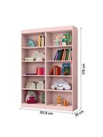 Kit 2 Estantes Livreiro Office Multiuso 8 Prateleiras Rose