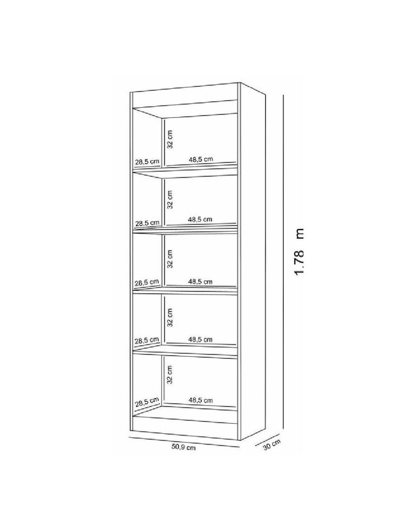 Kit 2 Estantes Livreiro Office Multiuso 8 Prateleiras Rose