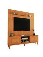 Rack Bancada King Com Painel Para TV Até 75 Polegadas Egeo Cedro Ripado Impressão 3D EDN