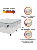 Cama Box Baú Colchão Casal Espuma D45 Lazio Pillow Top 138x188x70cm Linho Branco - Hellen