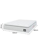 Cama Box Baú Colchão Casal Espuma D45 Lazio Pillow Top 138x188x70cm Linho Branco - Hellen
