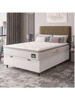 Cama Box Baú Colchão Casal Espuma D45 Lazio Pillow Top 138x188x70cm Linho Branco - Hellen