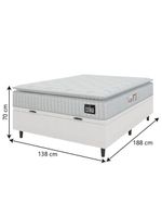 Cama Box Baú Colchão Casal Espuma D45 Lazio Pillow Top 138x188x70cm Linho Branco - Hellen
