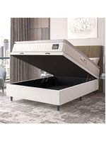 Cama Box Baú Colchão Casal Espuma D45 Lazio Pillow Top 138x188x70cm Linho Branco - Hellen