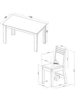 Conjunto De Mesa Sala De Jantar Place 1,10m 4 Cadeiras Veludo Viero Madeirado