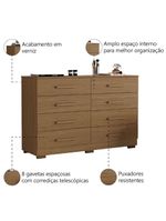 Cômoda 8 Gavetas évora Aramóveis Atacama
