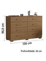 Cômoda 8 Gavetas évora Aramóveis Atacama