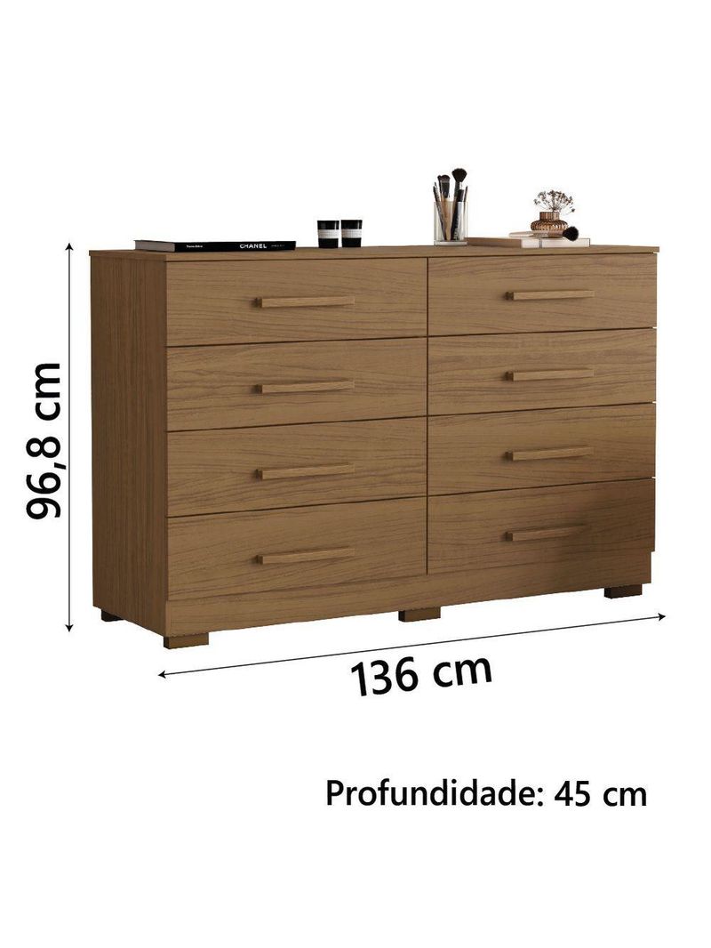 Cômoda 8 Gavetas évora Aramóveis Atacama