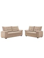 Conjunto De Sofá 2 E 3 Lugares Bertioga Veludo Capuccino Luizzi