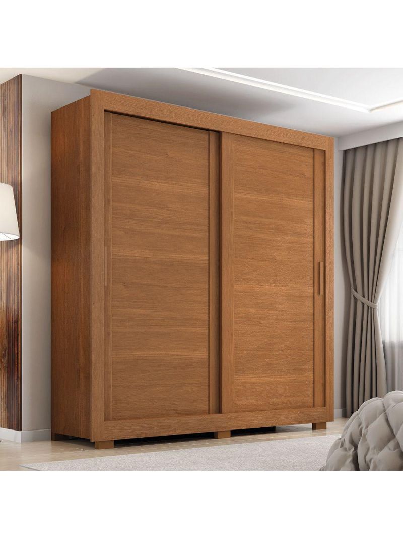 Guarda Roupas Casal 2 Portas De Correr 4 Gavetas Titanium Zanzini Madeirado