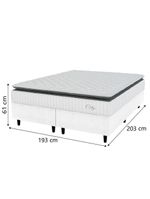 Cama Box Colchão Casal King Molas Ensacadas City Pillow Top 193x203x61cm Linho Branco Cinza