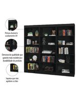 Estante Livreiro Multiuso 12 Prateleiras 1,71m Office Preto J&a Preto