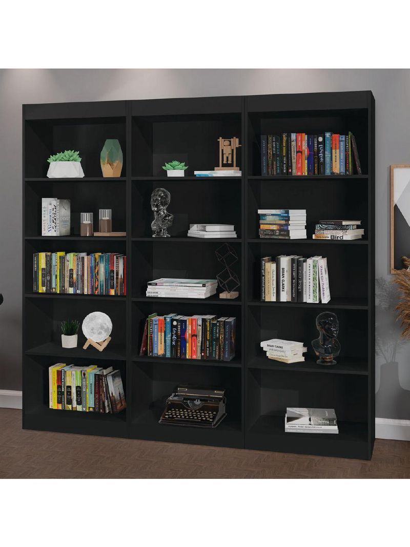 Estante Livreiro Multiuso 12 Prateleiras 1,71m Office Preto J&a Preto