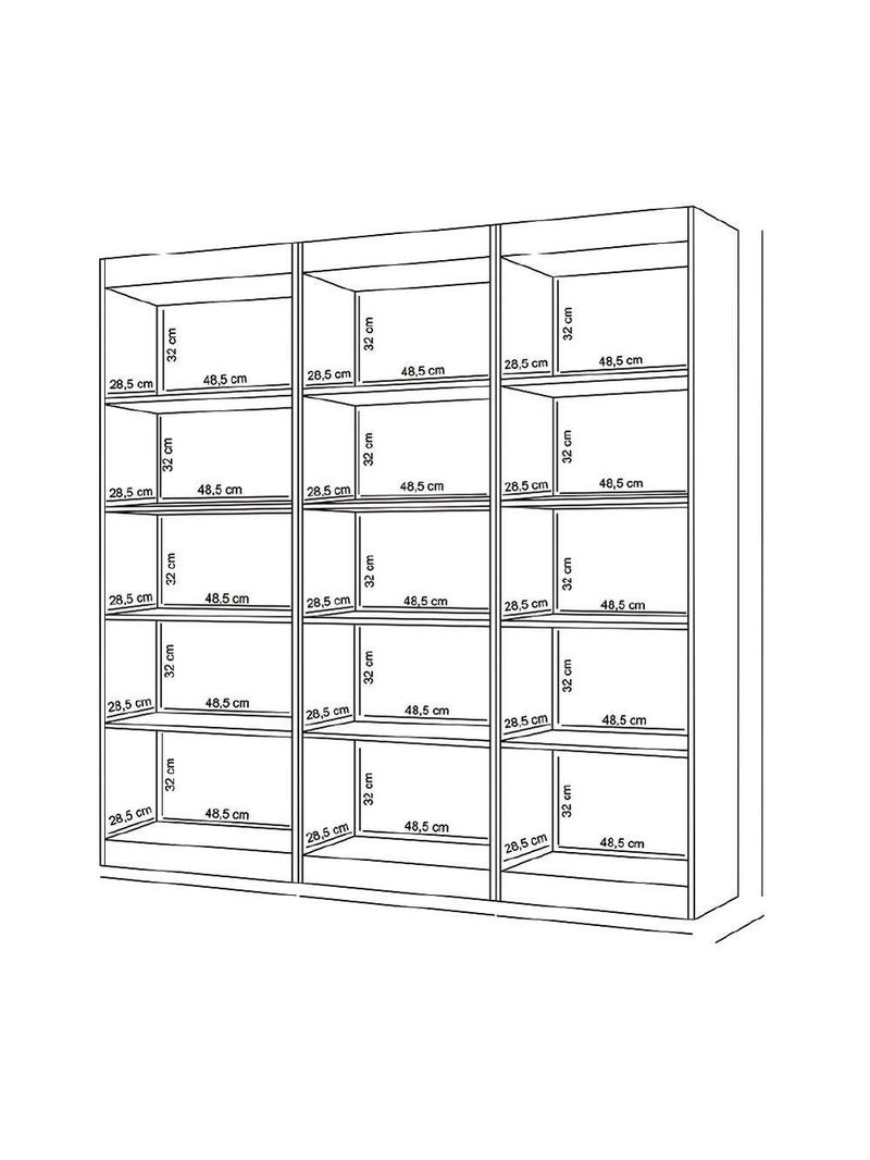 Estante Livreiro Multiuso 12 Prateleiras 1,71m Office Preto J&a Preto