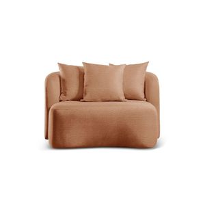 Sofá Curvo Orgânico Orion bouclé Laranja 402