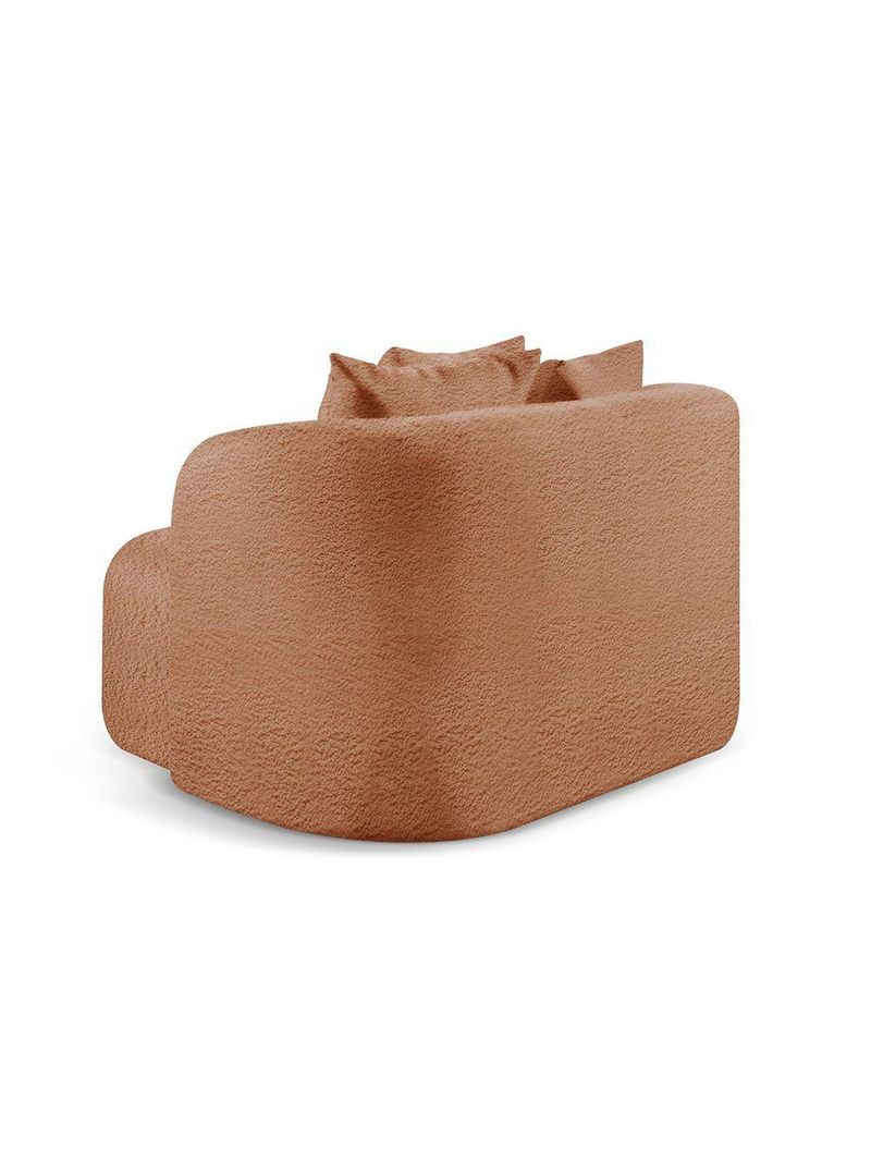 Sofá Curvo Orgânico Orion bouclé Laranja 402