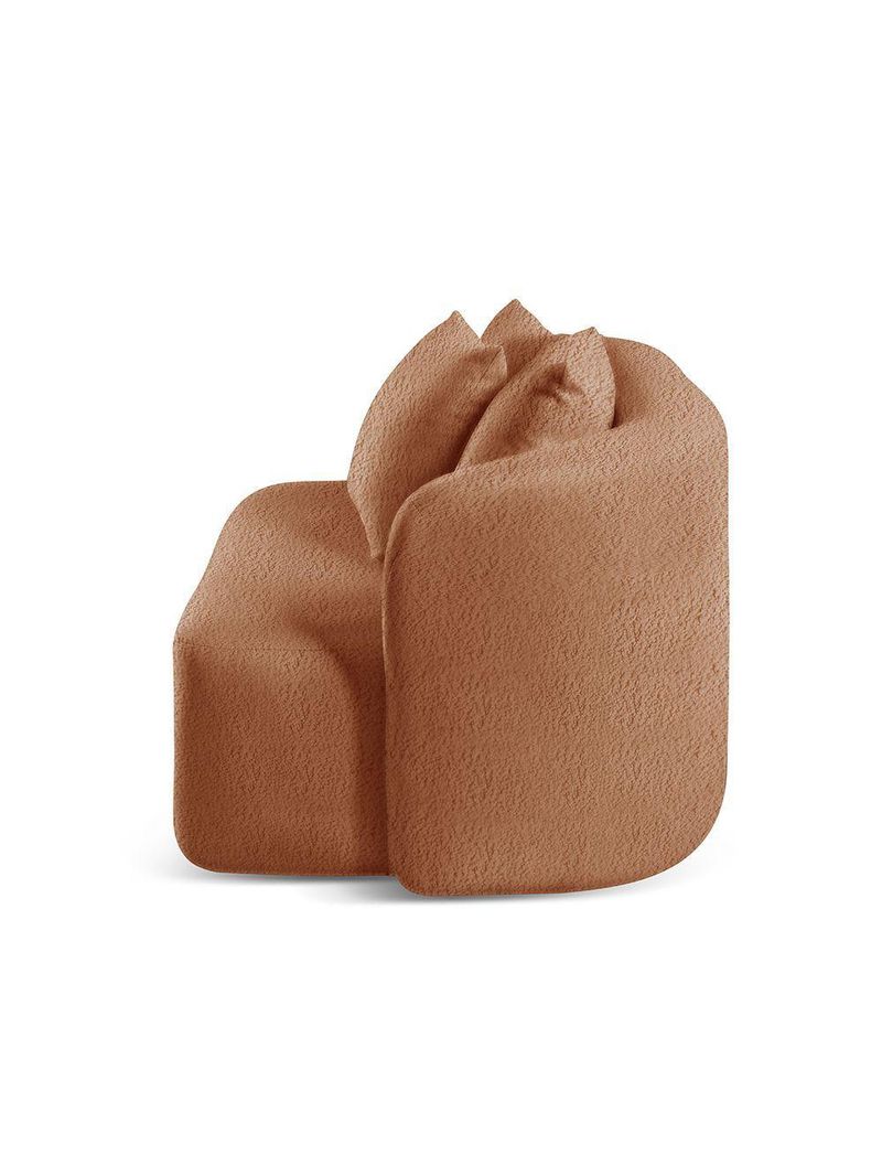 Sofá Curvo Orgânico Orion bouclé Laranja 402