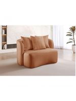 Sofá Curvo Orgânico Orion bouclé Laranja 402