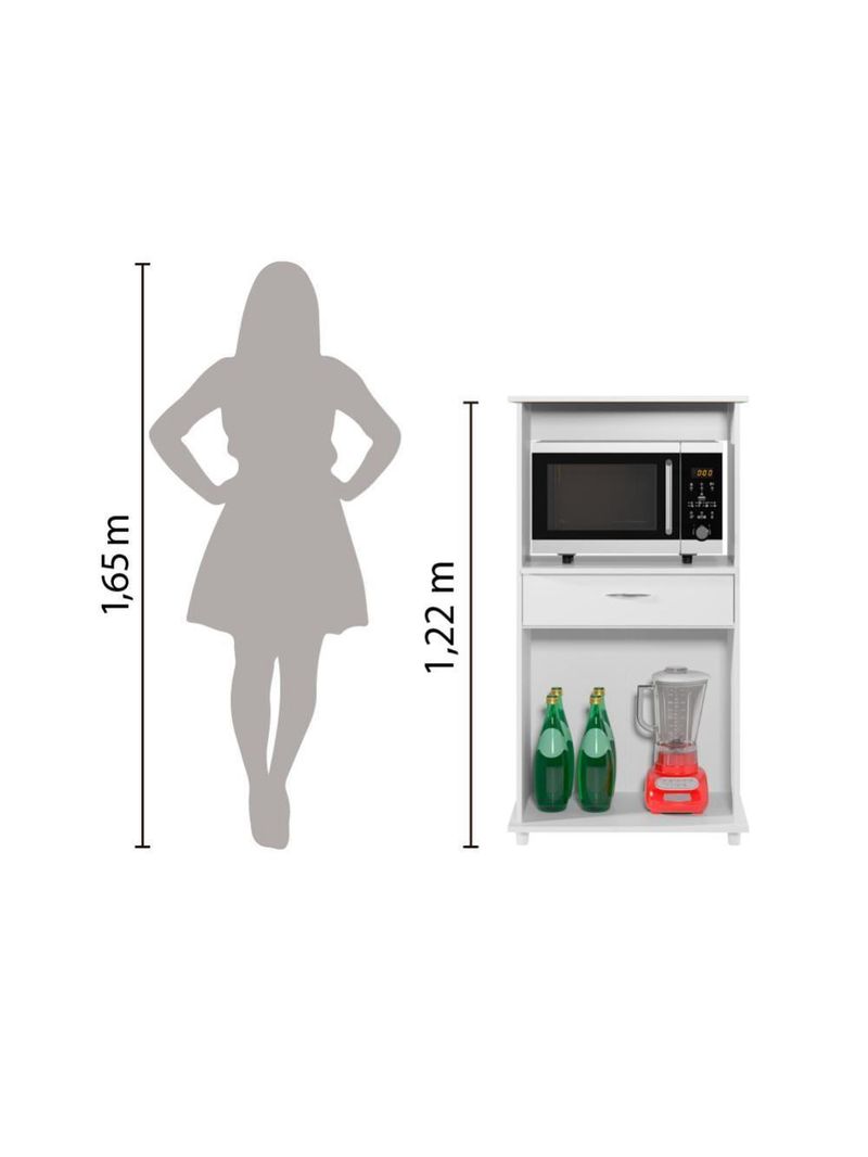 Armário Balcão Para Cozinha Multiuso Notavel  Branco