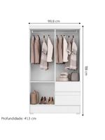 Guarda Roupas Solteiro Juvenil Branco Coimbra Aramóveis