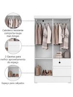 Guarda Roupas Solteiro Juvenil Branco Coimbra Aramóveis