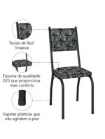 Conjunto com 4 Cadeiras Tubular Diana – Preto Fosco com Assento Mosaico – Artefamol