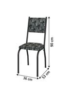 Conjunto com 4 Cadeiras Tubular Diana – Preto Fosco com Assento Mosaico – Artefamol