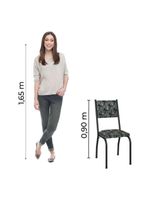 Conjunto com 4 Cadeiras Tubular Diana – Preto Fosco com Assento Mosaico – Artefamol