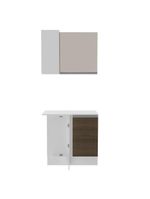 Kit Canto Reto Smart MDF 2 Portas Nicho Rustic Crema Madesa